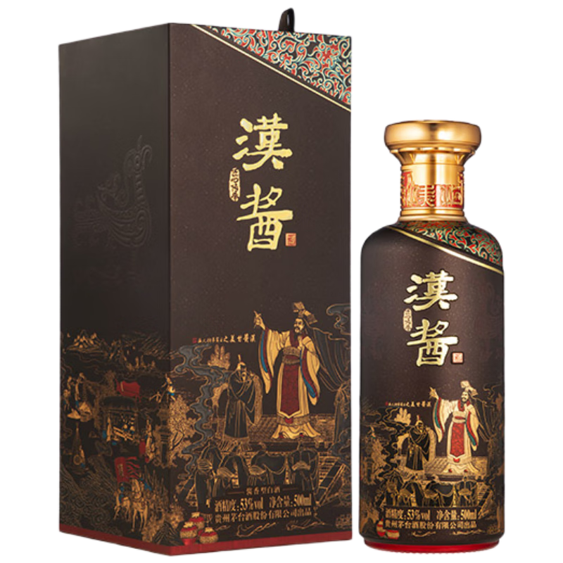 PLUS会员：茅台（MOUTAI）汉酱·匠心传承 酱香型白酒 53度 500ml*1瓶 单瓶装 354.2