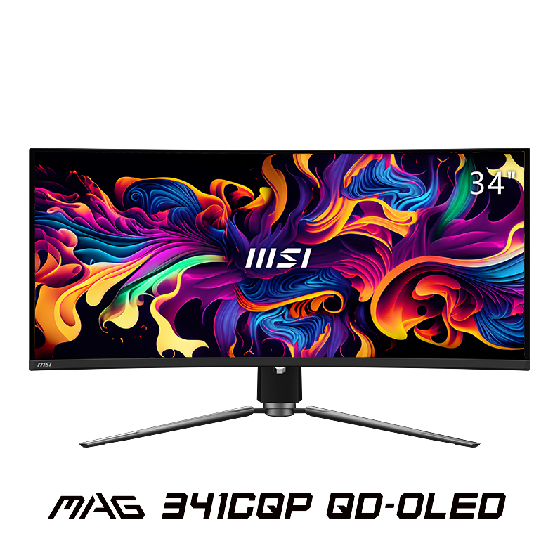 MSI 微星 MAG 341CQP QD-OLED 34英寸 OLED FreeSync 显示器（3440×1440、175Hz、139%sRGB、HDR