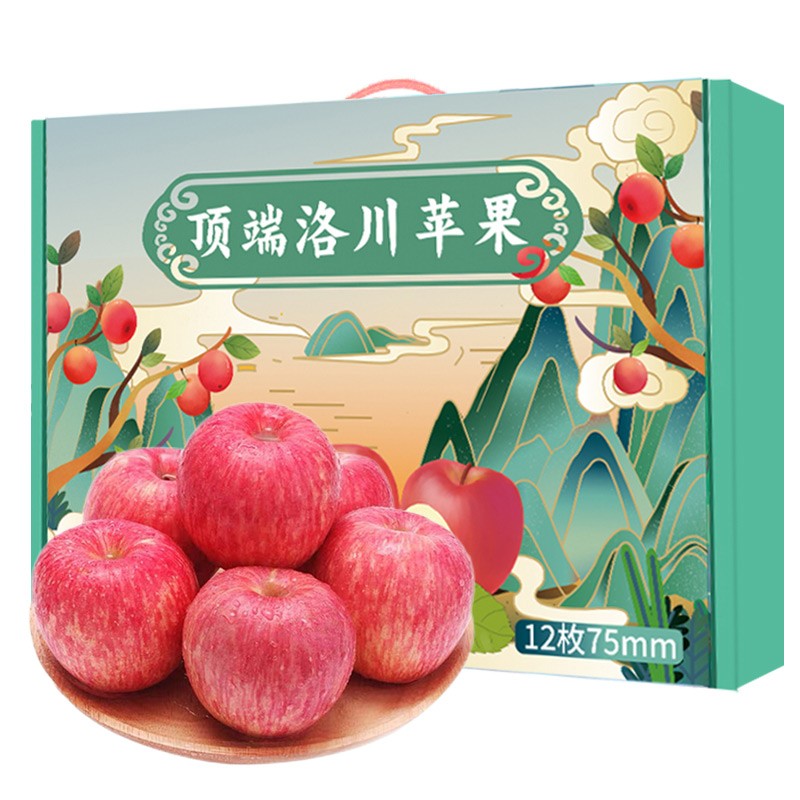 luochuanapple 洛川苹果 12枚75mm甄选果 礼盒装 39.9元