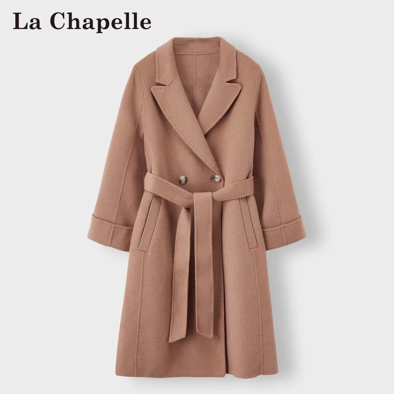 清仓低价！La Chapelle 拉夏贝尔 秋冬季双面呢大衣 ￥199