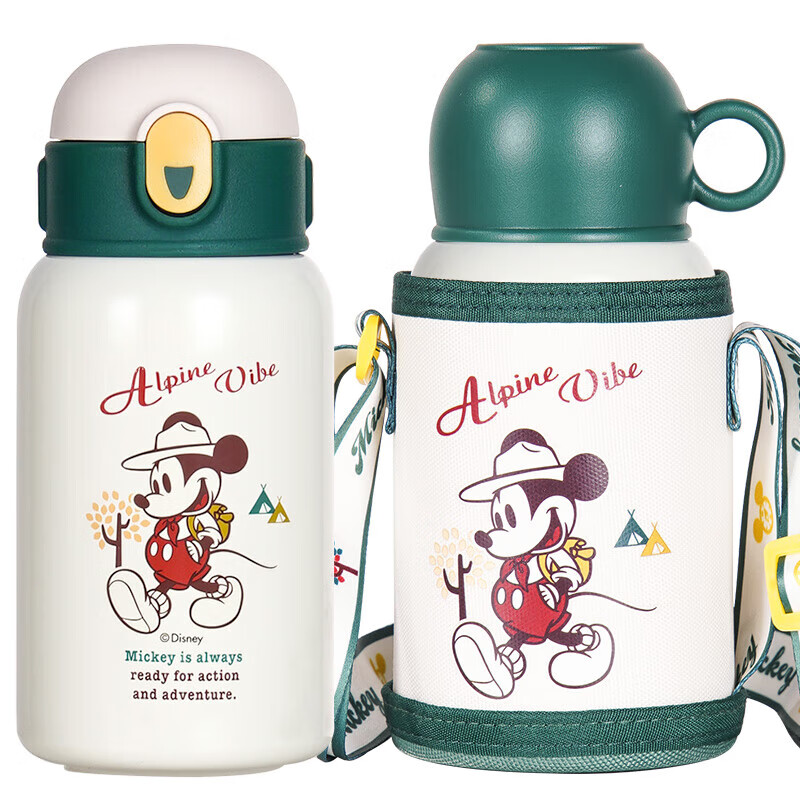 Disney 迪士尼 儿童保温杯带吸管直饮壶316不锈钢 米奇 520ML 39.5元