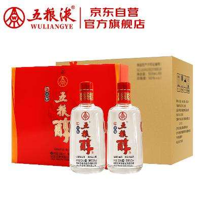 plus会员：五粮液股份 五粮醇 红淡雅 浓香型白酒 50度500ml*2瓶*3盒 整箱装 年