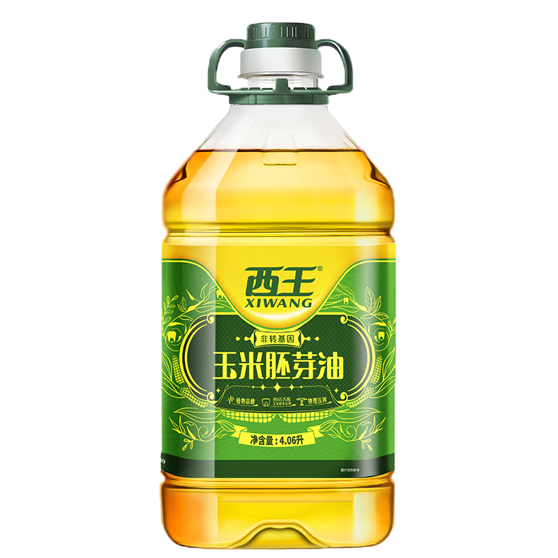 PLUS会员：西王 食用油 玉米胚芽油4.06L 物理压榨玉米油×2件 78.9元（合39.45元