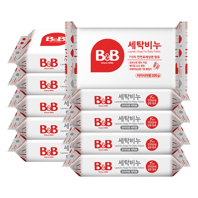 B&B 保宁 宝宝洗衣皂 洋槐香200g*5 新生儿婴幼儿童专用尿布皂 韩国进口 35.