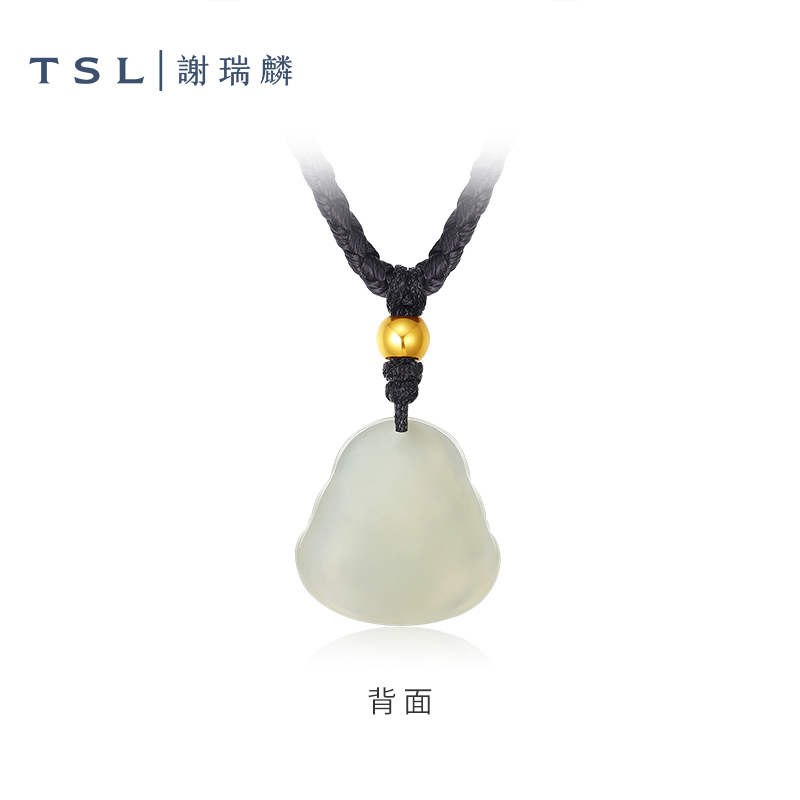 TSL 谢瑞麟 福气安康黄金和田玉吊坠玉佛玉挂坠玉佩新品XP036 1008.9元