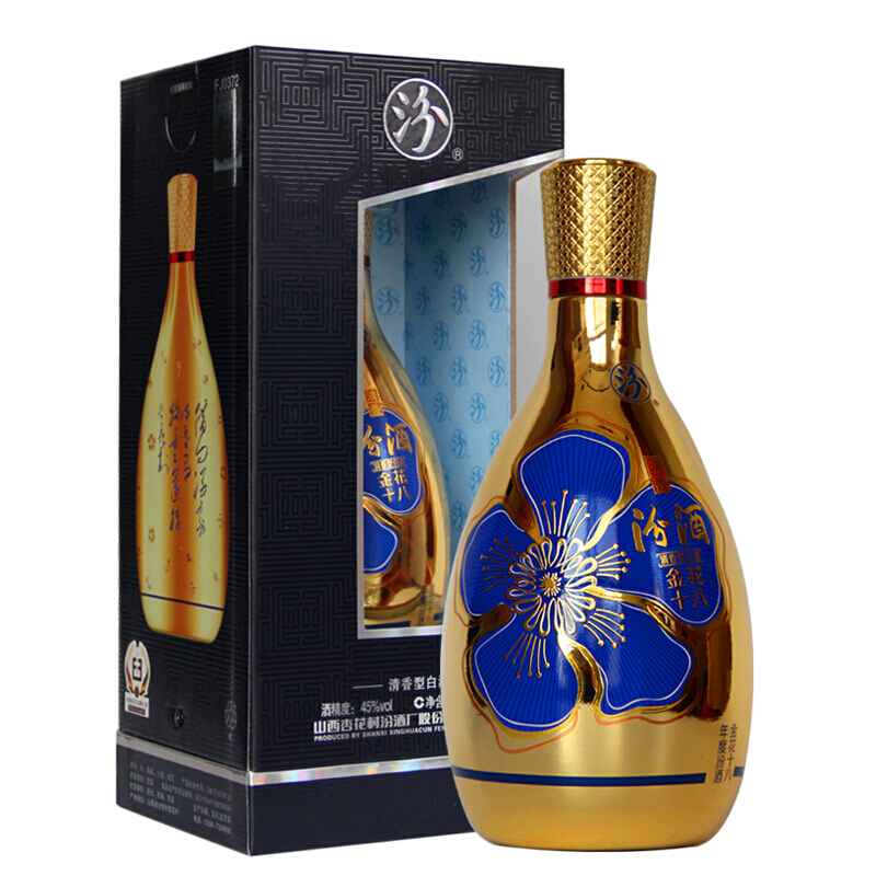 汾酒 金花十八 45%vol 清香型白酒 500ml 单瓶装 258.92元（需用券）