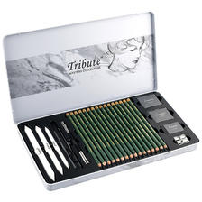 MARCO 马可 Tribute大师系列 330225C 特浓炭黑素描铅笔套装 25件套 铁盒装 84元（