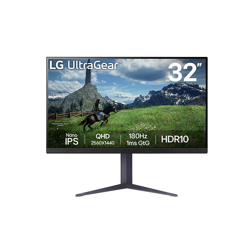 LG 乐金 31.5英寸 NanoIPS 2K 180Hz原生 1ms FreeSync G-Sync 满血版 高刷游戏电竞显示