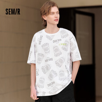 Semir 森马 男士短袖T恤 D款-白色调00311 ￥21.18