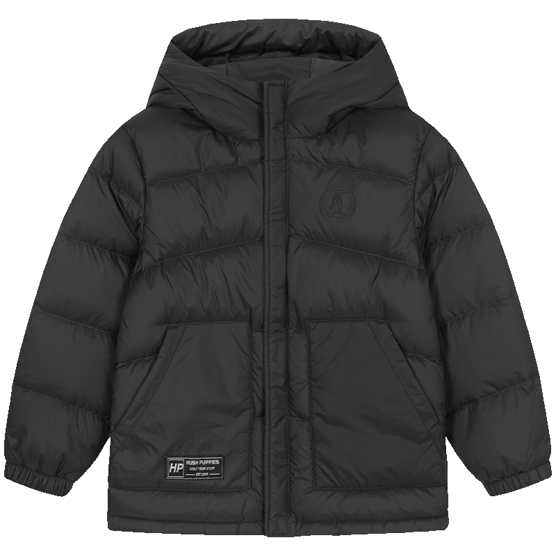 暇步士 童装儿童男女童冬装舒适保暖简洁款羽绒服 钻石黑 130 cm 175元