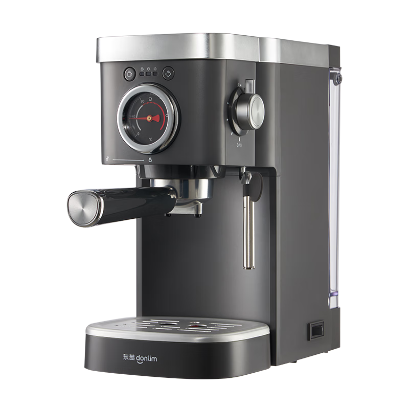 PLUS会员：东菱（Donlim） 咖啡机家用 意式浓缩半自动咖啡机 DL-6400 钛金灰 半