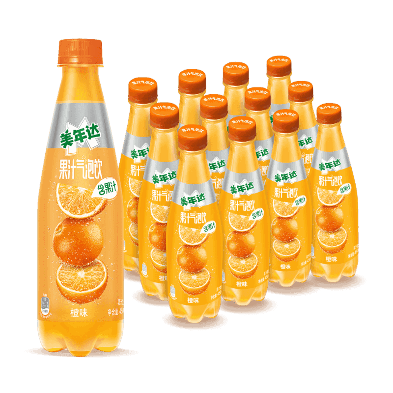 百事可乐 美年达 Mirinda橙味 汽水 450ml*12瓶 整箱 21.18元（需领券）