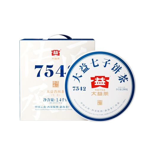 TAETEA 大益 茶叶 普洱茶 标杆普洱生茶7542 厚饼 自饮收藏 整提装200g*7饼 785.1