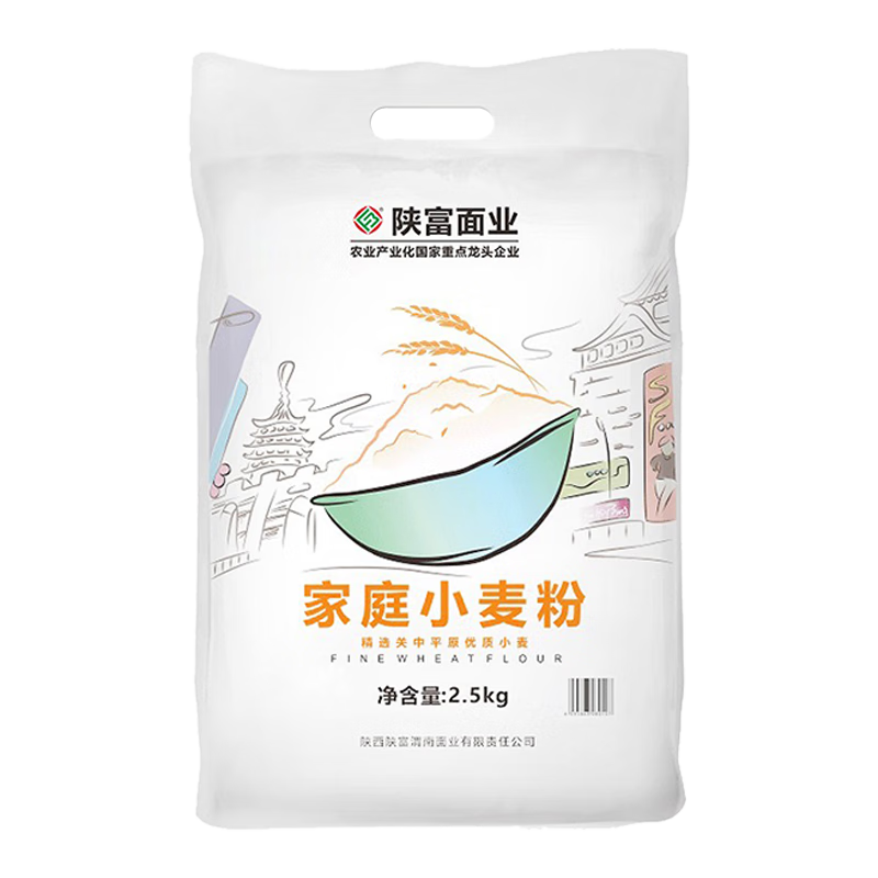 京东特价APP: 陕富 中筋小麦粉 2.5kg 8.54元包邮