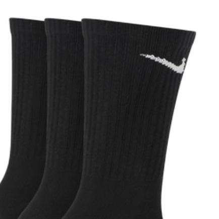 NIKE 耐克 Everyday Lightweightcrew 中性运动长筒袜 SX7676-010 黑色 S 三双装 68元