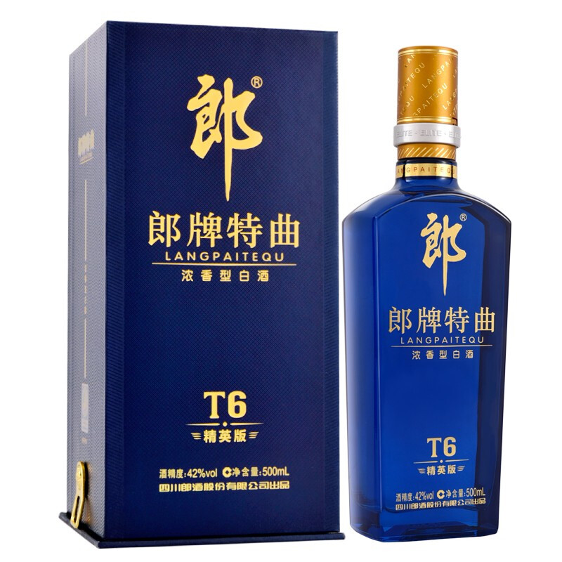 LANGJIU 郎酒 郎牌特曲 T6 精英版 42%vol 浓香型白酒 500ml 单瓶装 80.86元（需买2