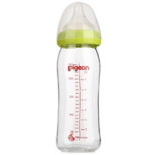 Pigeon 贝亲 经典自然实感系列 AA91 玻璃奶瓶 240ml 绿色 6月+ 64.68元