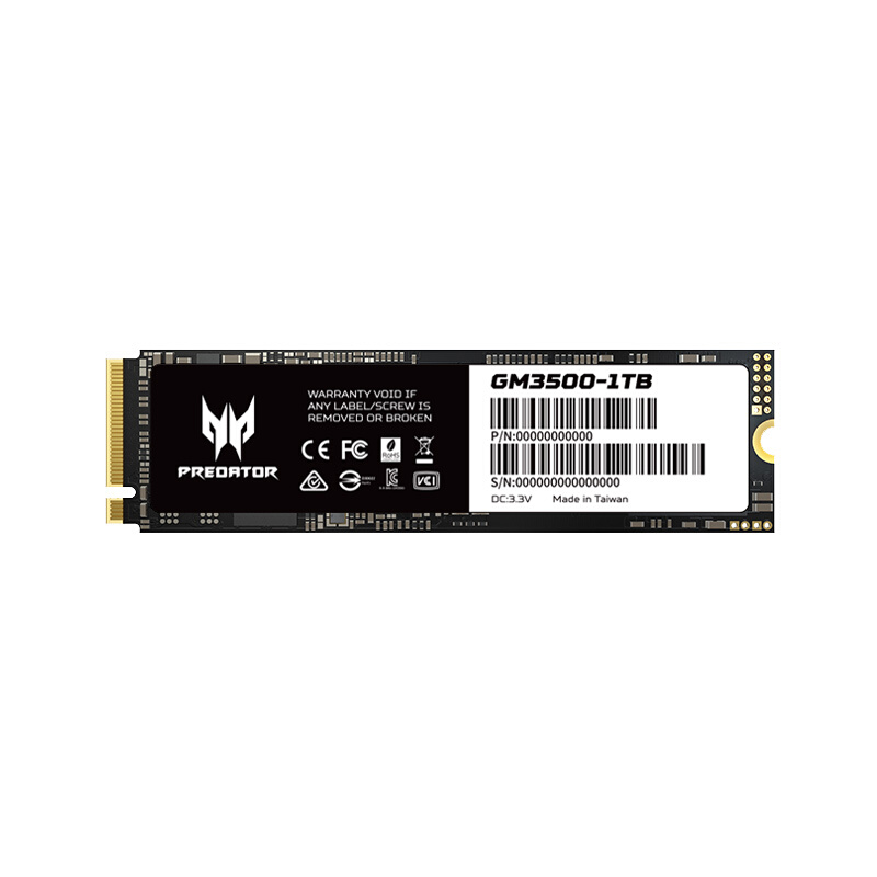 PREDATOR 宏碁掠夺者 2TB SSD固态硬 M.2 GM3500｜NVMe PCIe3.03400MB/s AI 685.51元