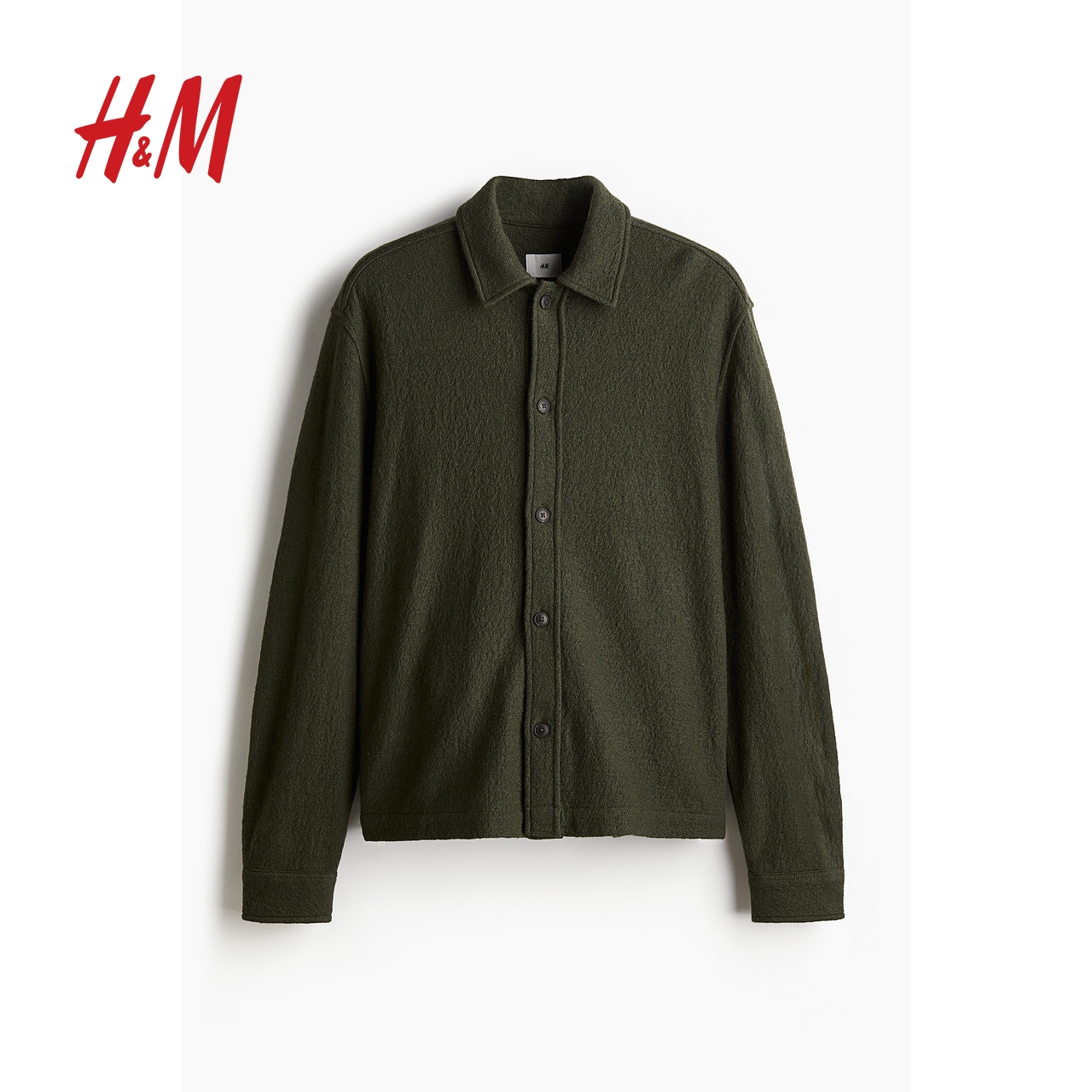 H&M HM男装夹克春季休闲常规版型羊毛混纺外套1231426 128元