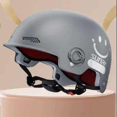 需购券、PLUS会员：新日 SUNRA 3C认证电动车头盔半盔 灰色【单盔无镜片】 9.66