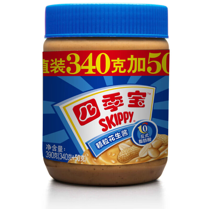 SKIPPY 四季宝 颗粒花生酱 390g 18.9元