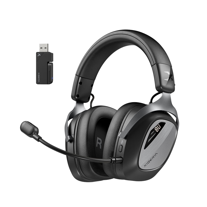 西伯利亚 K06S 四模智显游戏耳机 头戴式 AI降噪 同频混音 黑色 380.99元（返10