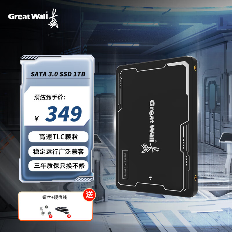 Great Wall 长城 SSD固态硬盘CS20 2.5英寸SATA3.0接口 高速TLC颗粒台式机/笔记本通