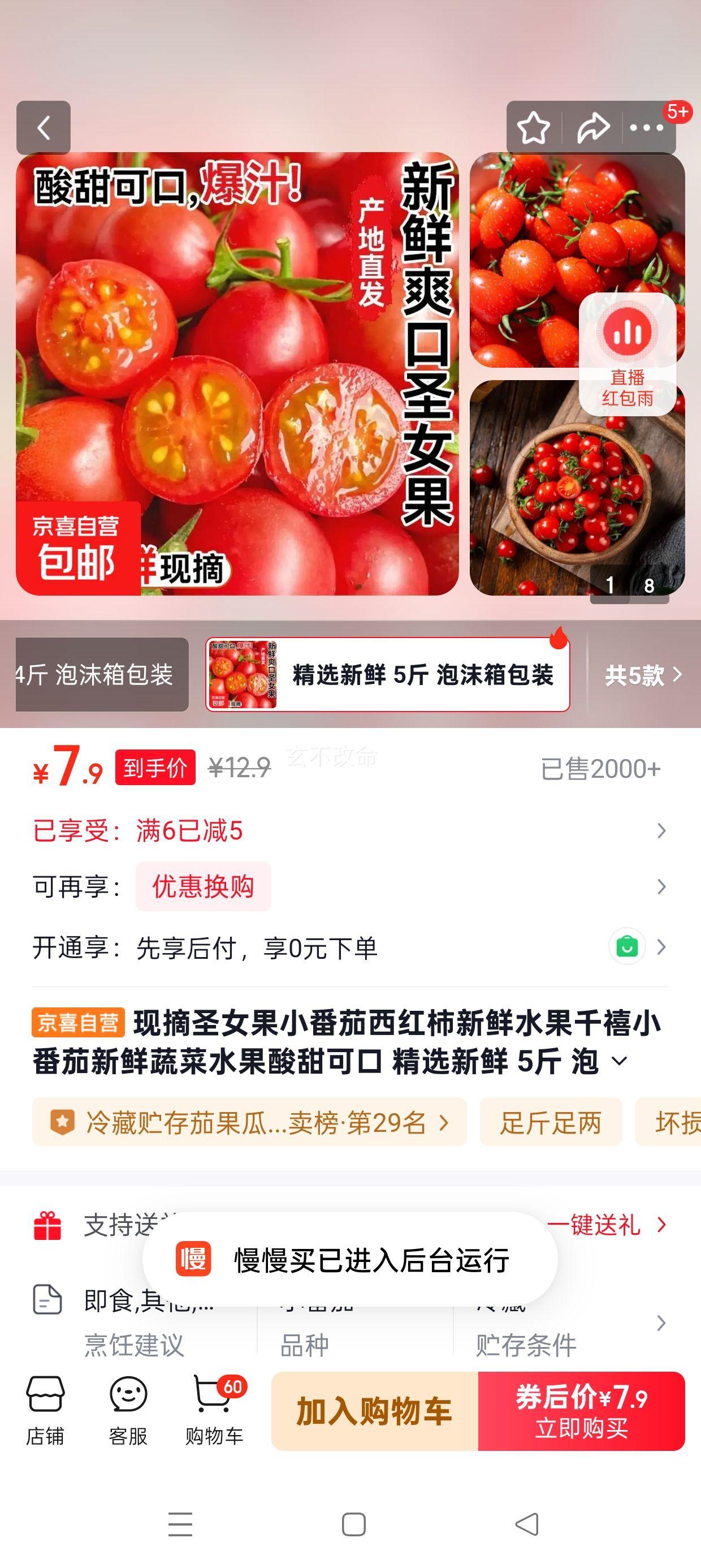现摘圣女果小番茄 5斤 泡沫箱包装 新鲜水果蔬菜 酸甜可口优惠证明