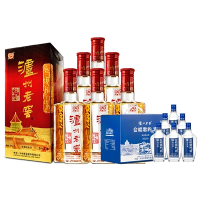 88VIP：泸州老窖 六年窖头曲 52度 浓香型白酒 500ml*6整箱+会唱歌的小酒150ml*6