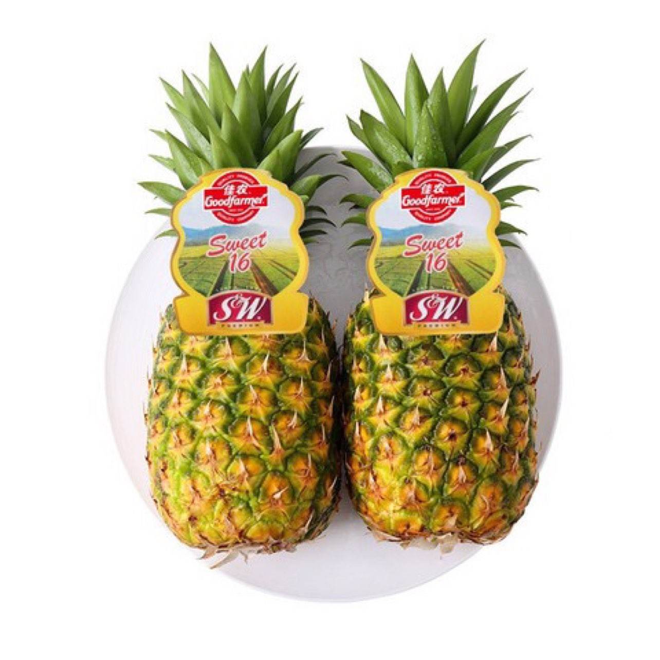 20点、PLUS会员、京东百亿补贴：Goodfarmer 佳农 菠萝 单重900g+ 2个 27.93元（凑