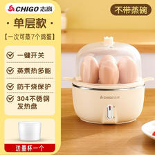CHIGO 志高 煮蛋器 家用蒸蛋器电蒸锅 早餐煮蛋机 防干烧蒸蛋神器 22元