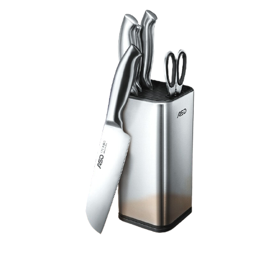 ASD 爱仕达 刀具不锈钢便插系列菜刀套装多用刀水果刀厨房剪刀RDG06K3WG 94.05元