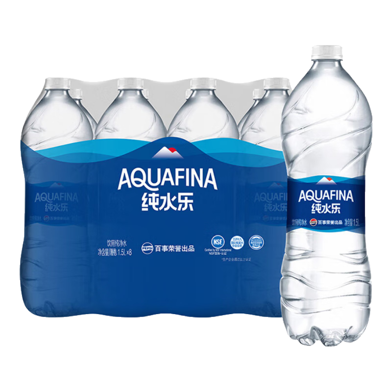 AQUAFINA 纯水乐 Pepsi 百事可乐 AQUAFINA 纯净水 1.5L*8瓶 13元（需换购）