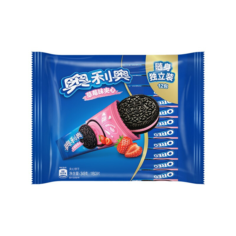 OREO 奥利奥 夹心饼干 草莓味 349g 19.9元