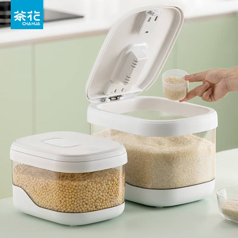茶花 米桶家用防虫储米箱面粉储存桶 20斤送量杯 55.9元（需用券）