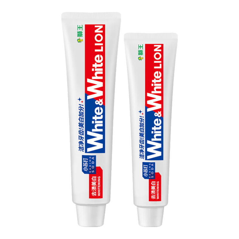 狮王 W&W小苏打美白牙膏 180g+120g 13.78元（需用券）