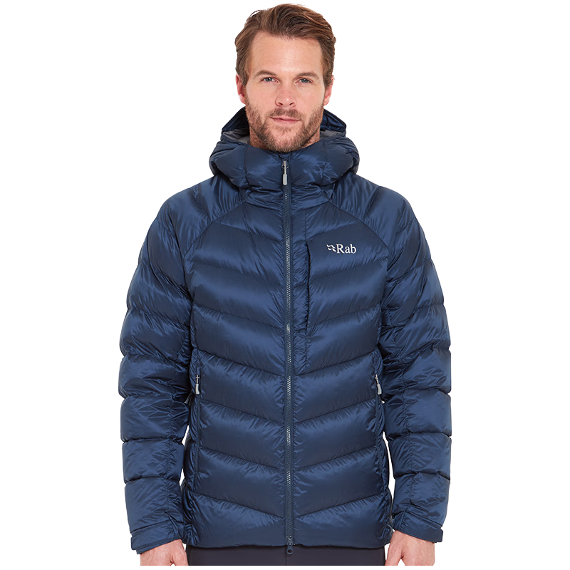 Rab 男士连帽保暖防风700蓬Pertex防寒加厚羽绒服 QDE-68 M 黑灰色 1000.04元