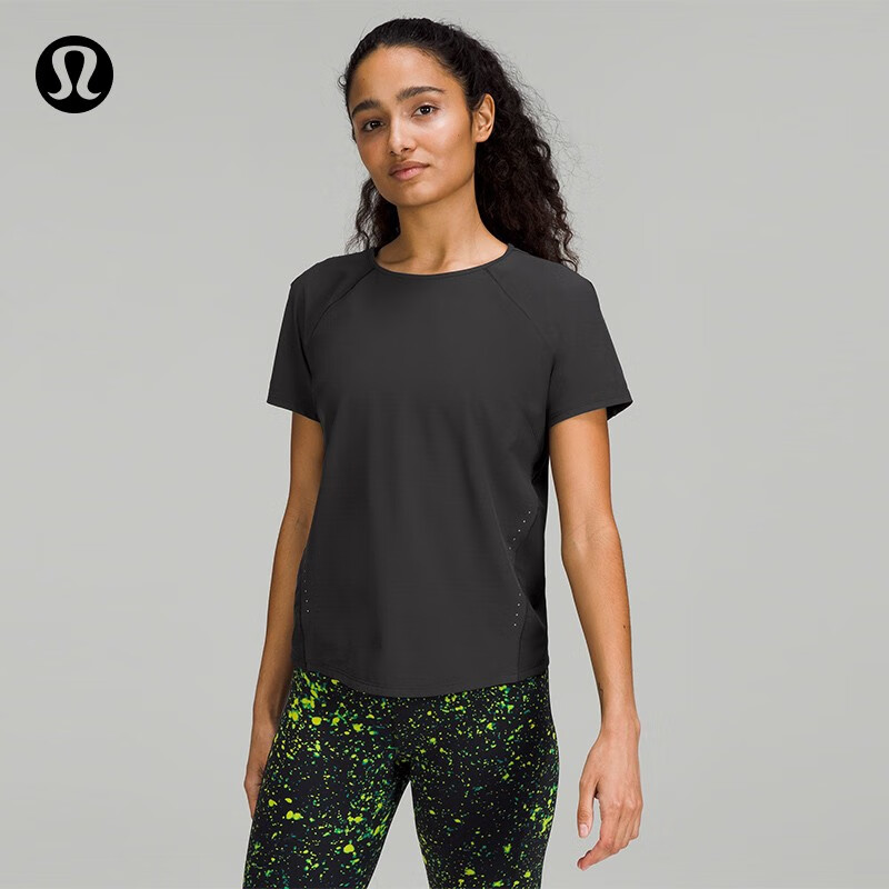 lululemon 丨Lightweight Stretch 女士跑步短袖 T 恤 LW3FFZS 黑色 2 ￥196