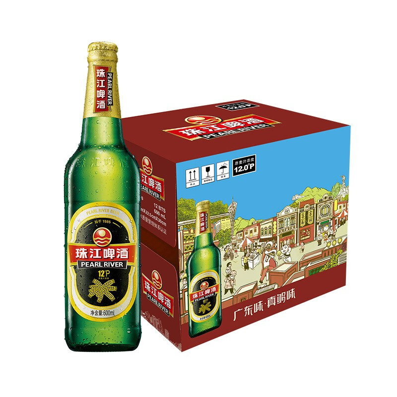 珠江啤酒 12度 经典老珠江啤酒 600ml*12瓶 整箱装（3件） 40.95元