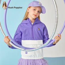 PLUS会员：暇步士 童装男女童春季中大童撞色夹克外套 绛紫色 130cm 67.36元（