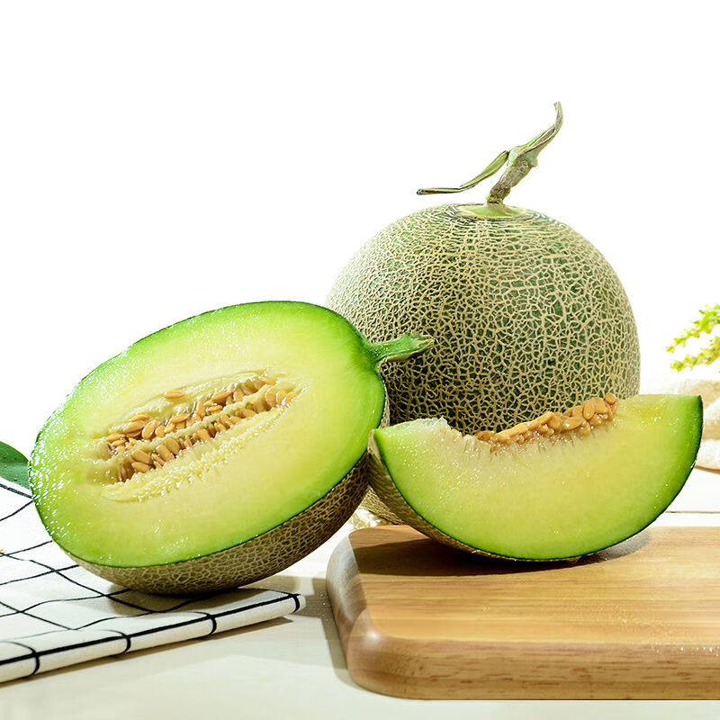 京鲜生 海南网纹瓜 单果2斤起 净重8-9斤 3-4粒装源头直发包邮 39.8元（需用券
