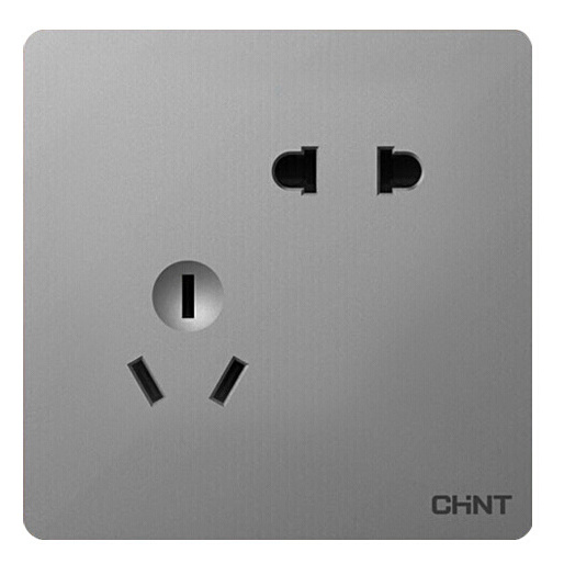 CHNT 正泰 6C系列 斜五孔插座 幻银灰 12.54元