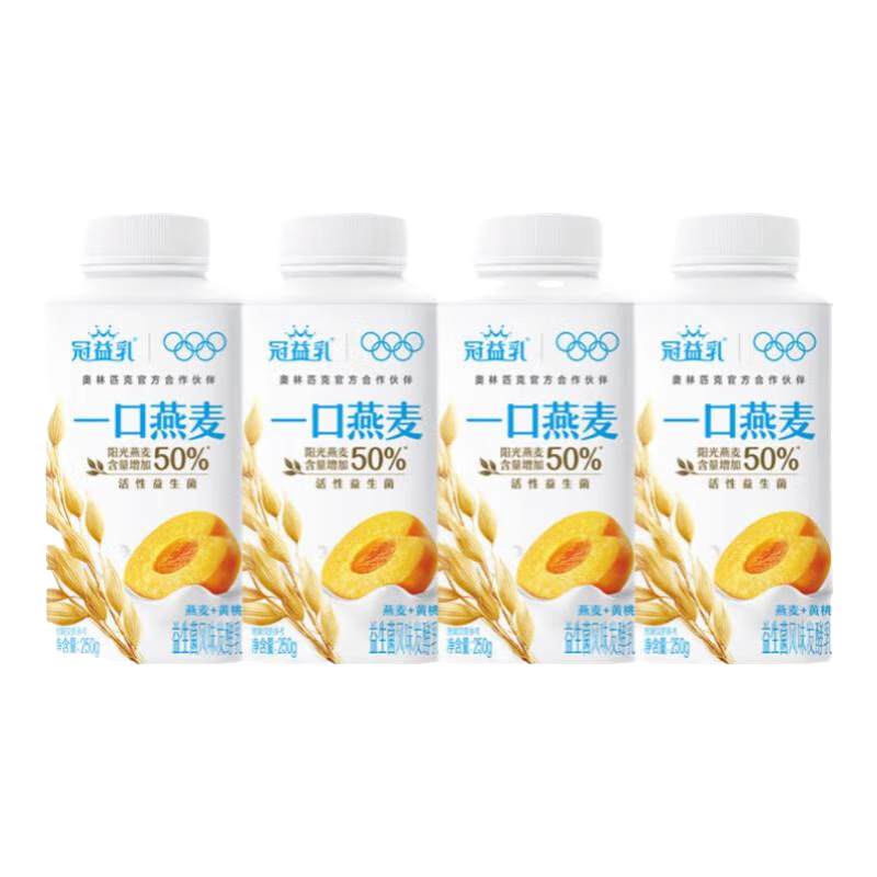 PLUS会员、首单礼金：蒙牛 冠益乳生牛乳 低温酸奶燕麦黄桃味250g*4 *5件 58.9