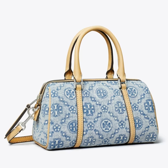 新品！Tory burch 汤丽柏琦 T MONOGRAM 老花丹宁波士顿 $398（约2906.51元）