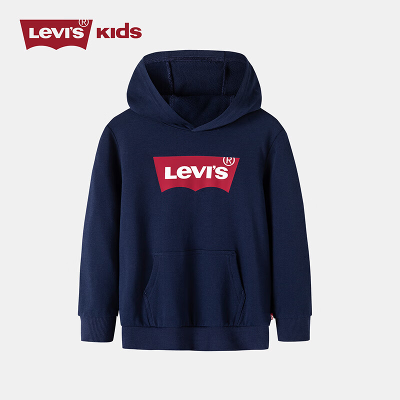 plus会员：Levis 李维斯 童装男女童春秋款连帽经典蝙蝠标logo卫衣 64.5元 包邮