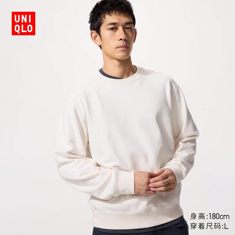 优衣库 482308 男/女运动卫衣 长袖 乳白色 XS
