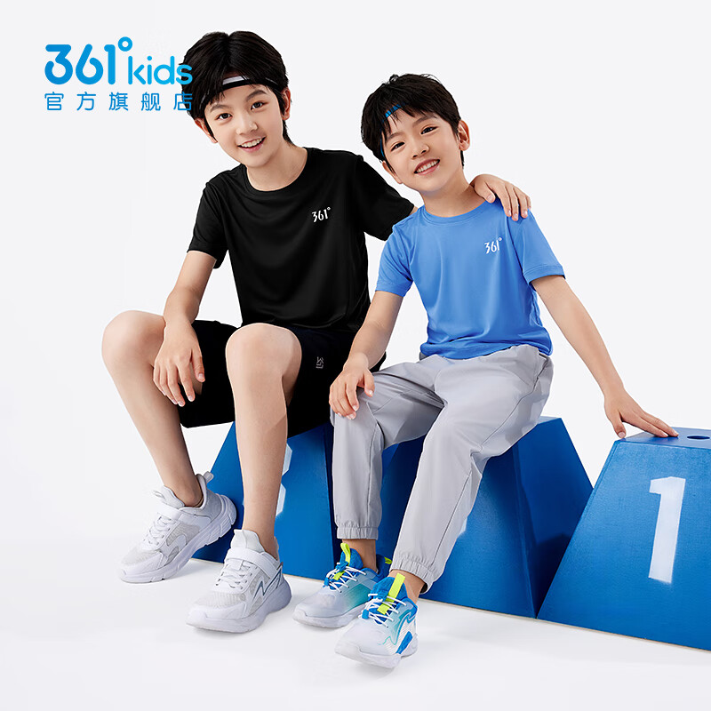 361° 男女儿童短袖针织衫两件套夏季上衣短T 2件装 45元