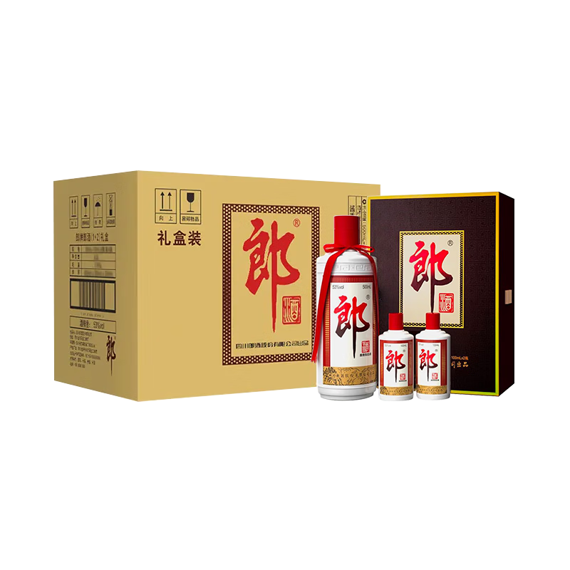 预售：郎酒 普郎 子母郎 礼盒 53度 酱香型白酒 700ml*6盒 整箱装 1530元 包邮（