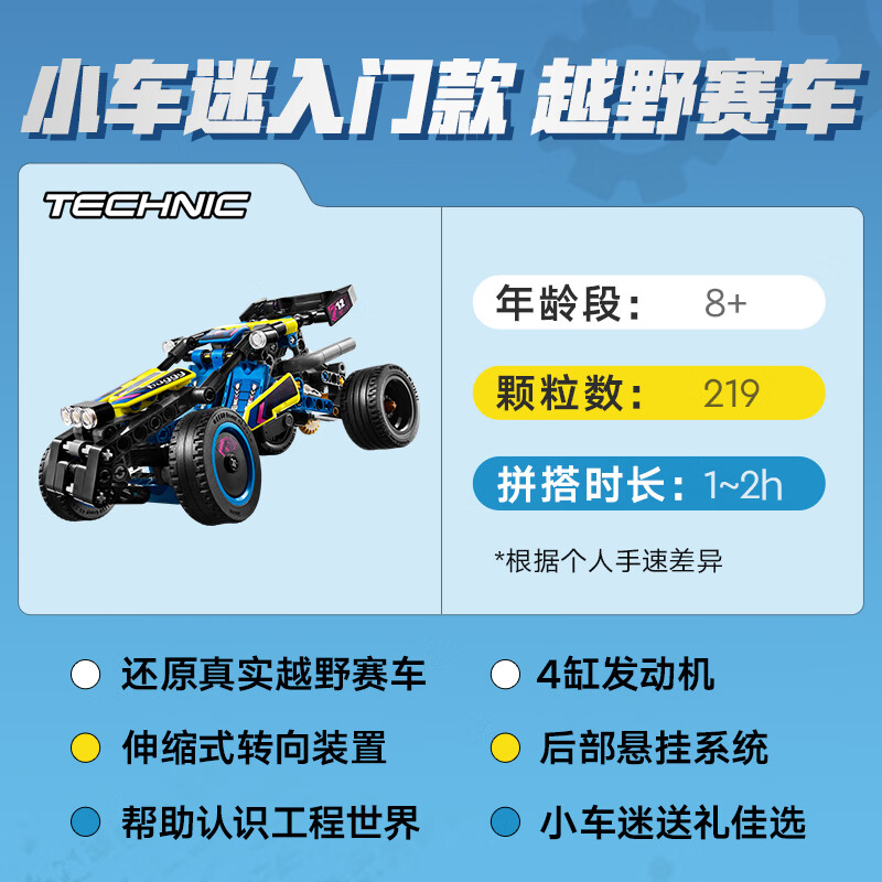 LEGO 乐高 机械组系列 42164 越野赛车 84.55元