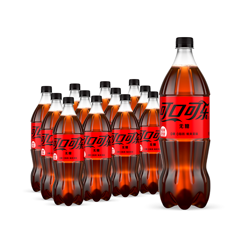 plus，需凑单：可口可乐 零度 无糖零卡碳酸饮汽水料 1.25Lx12瓶 132.3元(3.67元/1